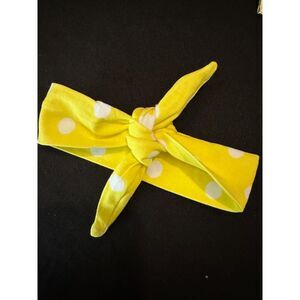 Yellow & White Polka Dot Knot Headband YWKHB new